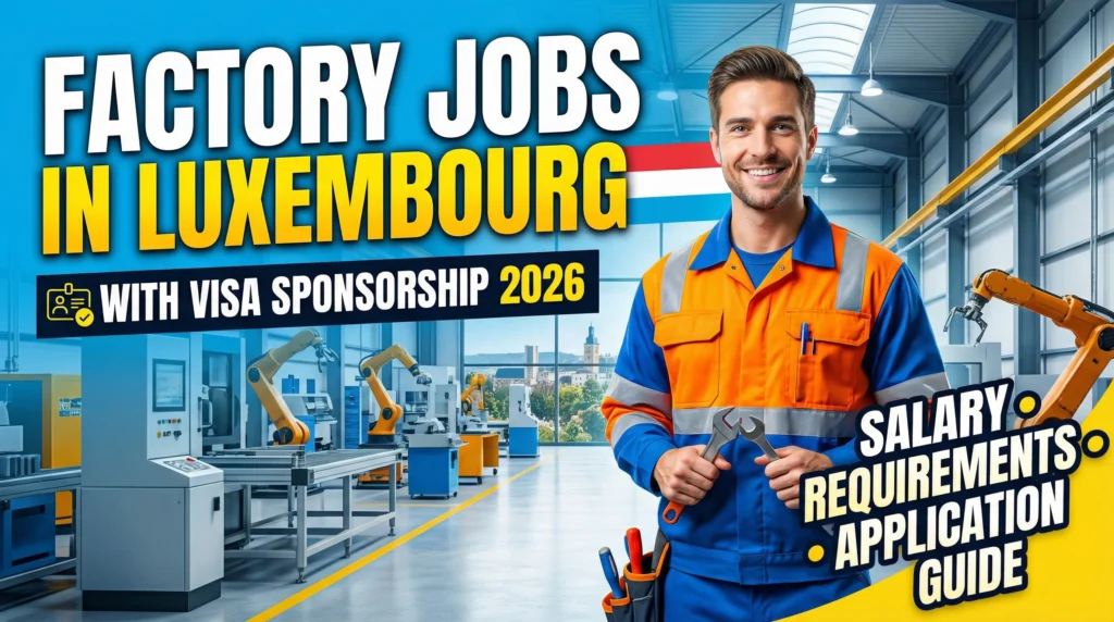 Factory Jobs in Luxembourg with Visa Sponsorship 2026 – Salary, Requirements & Application Guide