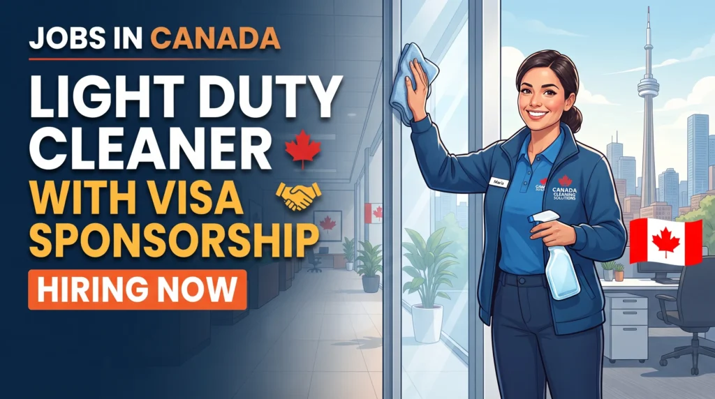 Light Duty Cleaner Jobs in Canada with Visa Sponsorship