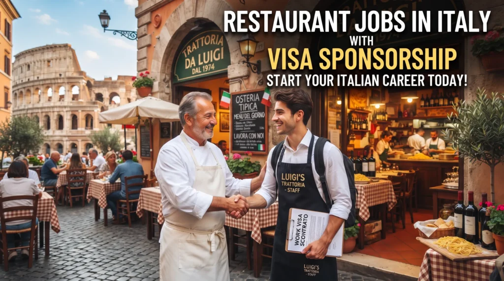 Restaurant Jobs in Italy with Visa Sponsorship