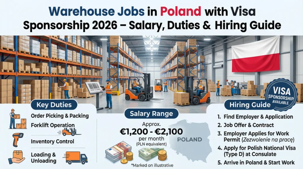 Warehouse Jobs in Poland with Visa Sponsorship 2026 – Salary, Duties & Hiring Guide