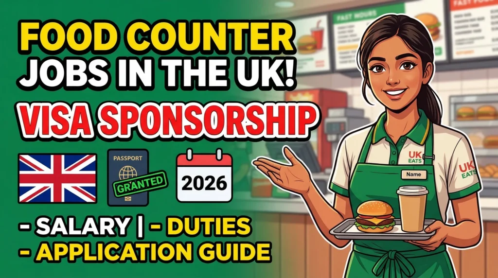 Food Counter Attendant Jobs in the UK with Visa Sponsorship 2026 – Salary, Duties & Application Guide