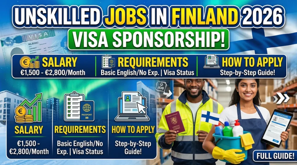 Unskilled Jobs in Finland for Foreigners with Visa Sponsorship 2026 – Salary, Requirements & How to Apply